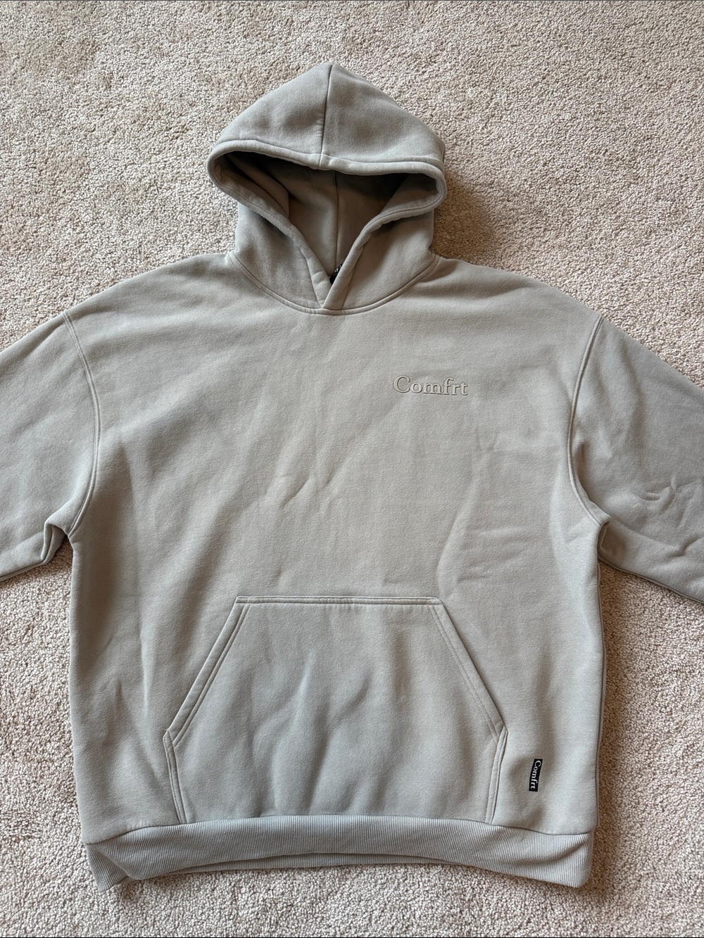 Comfort Minimalist Hoodie Mega in Cement Light Grey
